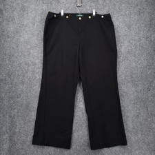 LRL Ralph Lauren Pants Womens 18W Plus Black High Rise Ankle Stretch Trouser