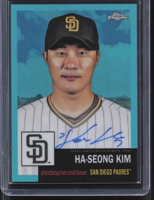 2022 Topps Chrome Platinum Anniversary Ha-Seong Kim Auto Aqua Refractor #/150