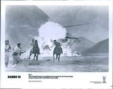 1988 Actor Rambo Iii Soviet Gunships Firing At Sylvester Stallone 8X10 Photo