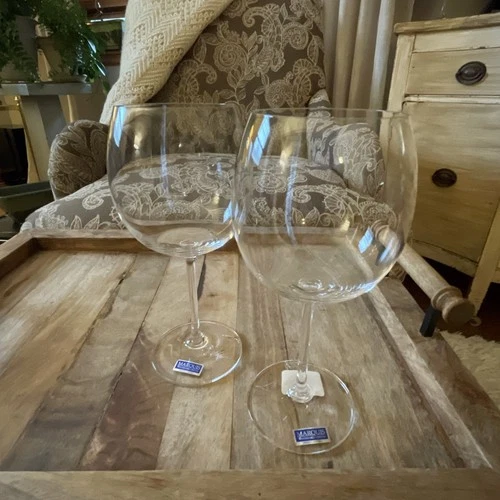 MARQUIS by WATERFORD VINTAGE Crystal 8 5/8" LIGHT RED WINE GLASSES (2) NEW