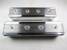 1987-Up SBC Vortec Center Bolt Valve Cover Fabricated Alum Polished E41313P