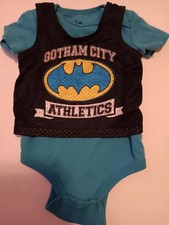 Batman DC Comics One Piece, Infant Boys Size 6-9 Months, Jersey Style Gotham...