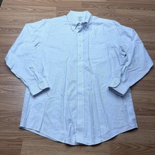 Brooks Brothers Shirt Mens 16.5-34 White Blue Stripe Regent Non Iron Supima