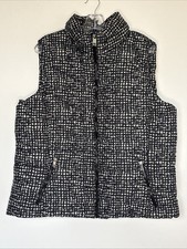 Marks and Spencer M&S Collection gilet Sz 18 black white spots Concealed Hood
