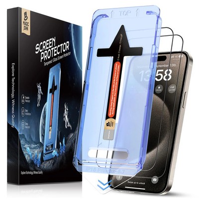 Magic John 2er Pack für iPhone 15 Pro Max 6,7 Zoll Hartglas Display