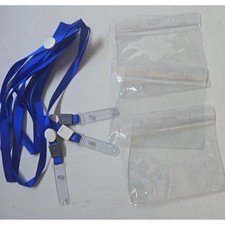 3 Pack Clear Plastic Badge Holders Lanyards ID Card Holders with Lanyards Set