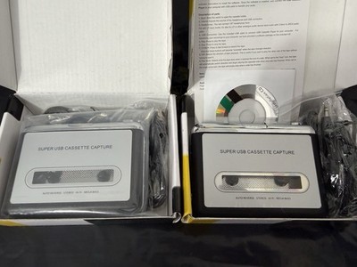 EZCAP USB Cassette Capture Player LOT OF 2   Convert Tapes to Digital PC/Mac 