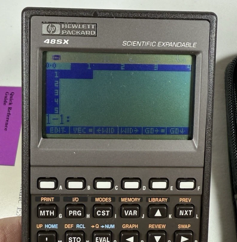 HP Hewlett Packard 48SX Calculator w/ Soft Case and Reference Guide - Image 2 of 4