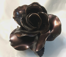 Handmade Steel Copper Tone Rose Raw Metal Flo...