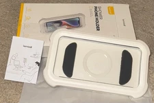 Lamicall Shower Phone Holder Waterproof White Shower iPhone Case Holder Bathroom