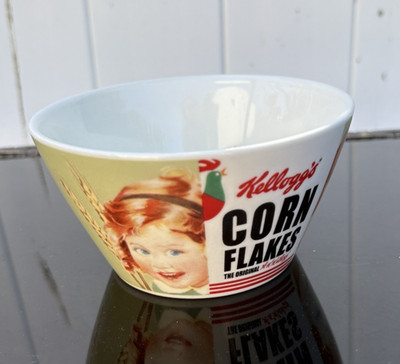 Vintage 2006 Kellog's Corn Flakes Cereal Bowl 100 Years Dish Made in Colombia