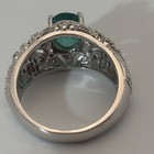 Emerald & Diamond Engagement Wedding Ring 14k White Gold — photo 5