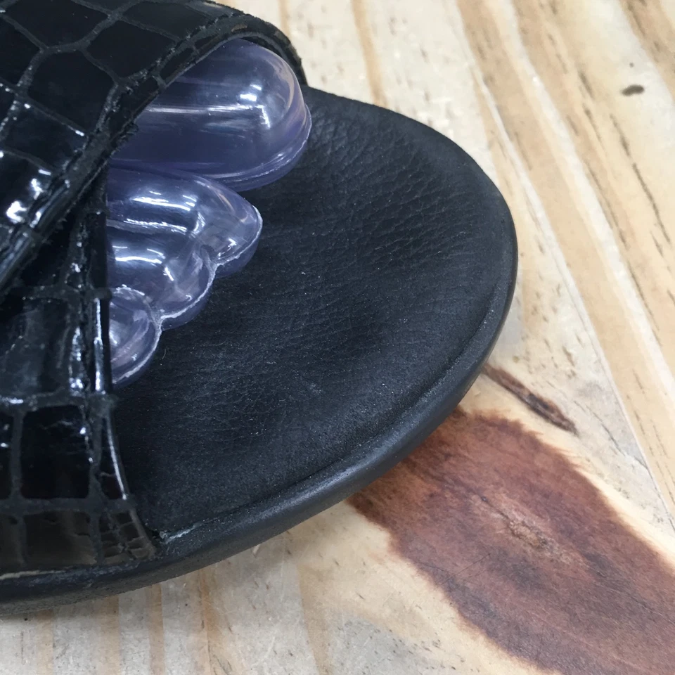 Sandalias Wolky para mujer 39 Pichu estampado de cocodrilo correa en el tobillo cuña con tira trasera negras Foto 3 de 4