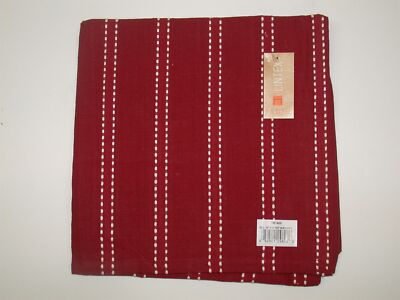 (6) Lintex 100% Cotton Napkins ~ Burgundy Lines ~ 18'' x 18'' Square **NEW**