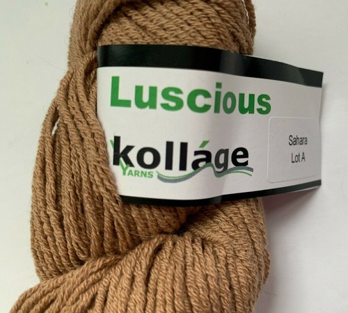 Lot of 7 Matched Skeins Kollage Luscious Cotton Blend Yarn 55gr 185 Yards Sahara - Picture 2 of 3