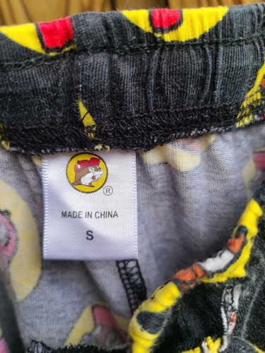 Buc-ees Pajama Pants Kids Small Black All Over Print Logo Drawstring Bucees - Picture 4 of 5