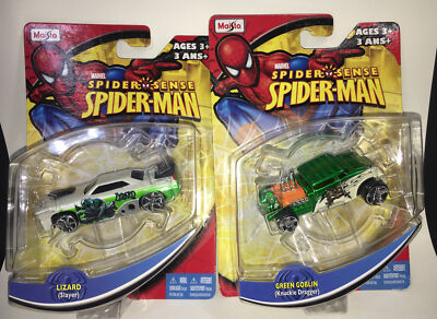 Lot Of 2 Spider-Man  Green Goblin Knuckle Dragger & Lizard Slayer 1:64 Die Cast