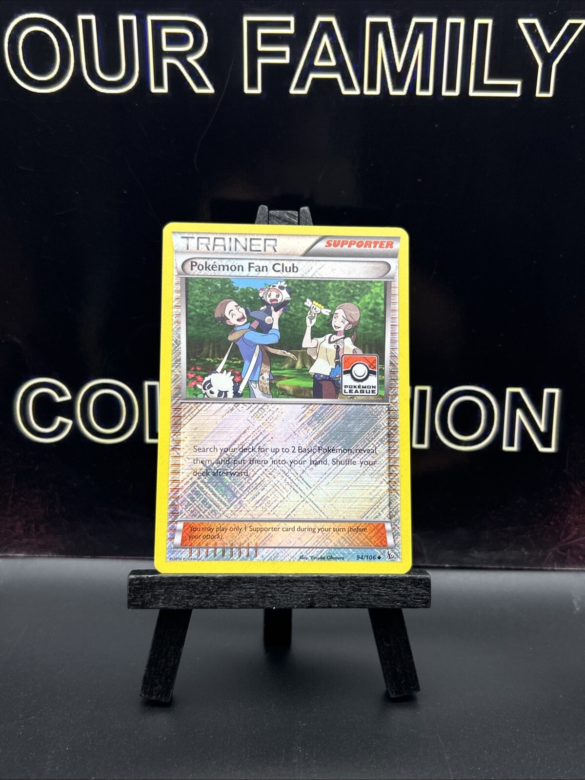 Pokemon Fan Club 94/106 League Promo Crosshatch Holo Foil Flashfire Card 2014 LP