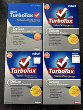 Turbotax Deluxe Federal + State 2010/2011/2012/2013 Used once. Lot of 4