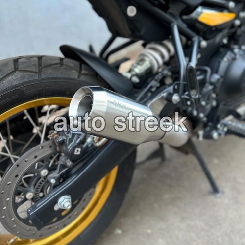 Fit For Royal Enfield New Himalayan 450 "AEW SS Exhaust Silencer, Matt Finish" - Picture 7 of 7