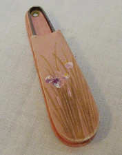 Vintage Hand Painted on Silk Case, Holder w/ Scissors, Japan, Hanging