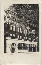 Old Real Photo Postcard - Unknown Building RPPC Black White
