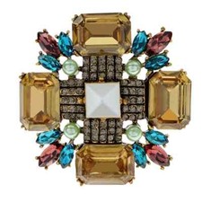 Spilla croce geometrica alla moda retrò barocco emblema uomo abbigliamento accessori
