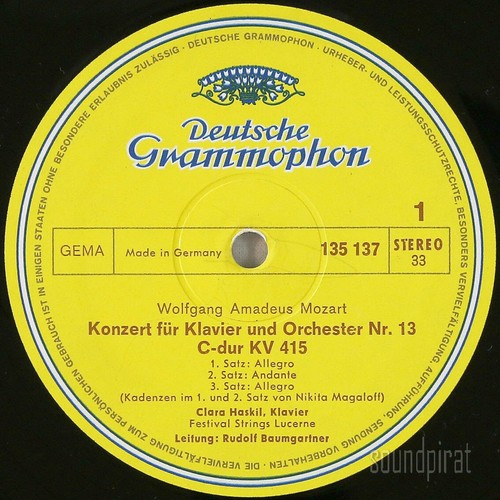 CLARA HASKIL & WILHELM KEMPFF MOZART PIANO CONCERTOS DGG STEREO 135137 NM - Picture 3 of 3