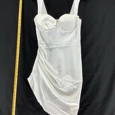 ChicMe Womens White Ruched Sleeveless Sweetheart Neck Bodycon Dress Size Small