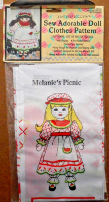Just For Keeps Sew Adorable Doll Clothes Pattern-Melanies Picnic-Cut & Sew 1993`