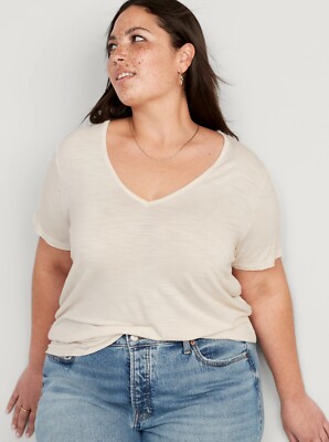 Old Navy Women's Luxe V-Neck Slub-Knit T-Shirt Top Size M L XL XXL 3X