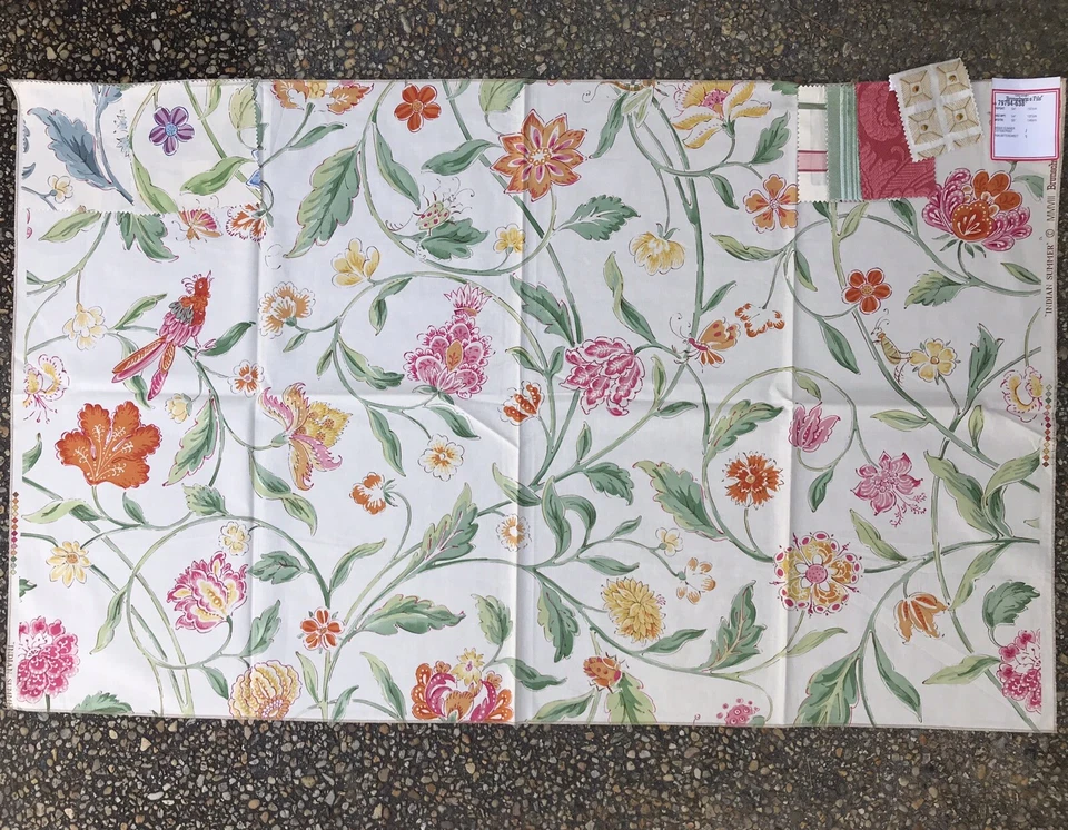 Brunschwig & Fils INDIAN SUMMER Pink Bittersweet Sample One Yard Of Fabric - Image 4 of 4