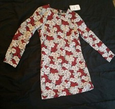 Zara Woman Red White Floral Midi Dress Size Small Long Sleeve Lovely NEW Fashion