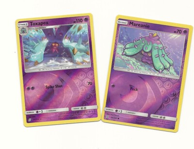 RARE TOXAPEX  & MAREANIE -2 Evolution Pokemon Set UNIFIED MINDS- REV HOLO NM/M
