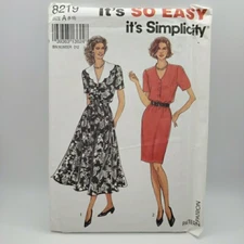Simplicity 8219 Misses Career Dress Sewing Pattern Size 8-18 Pockets & Belt