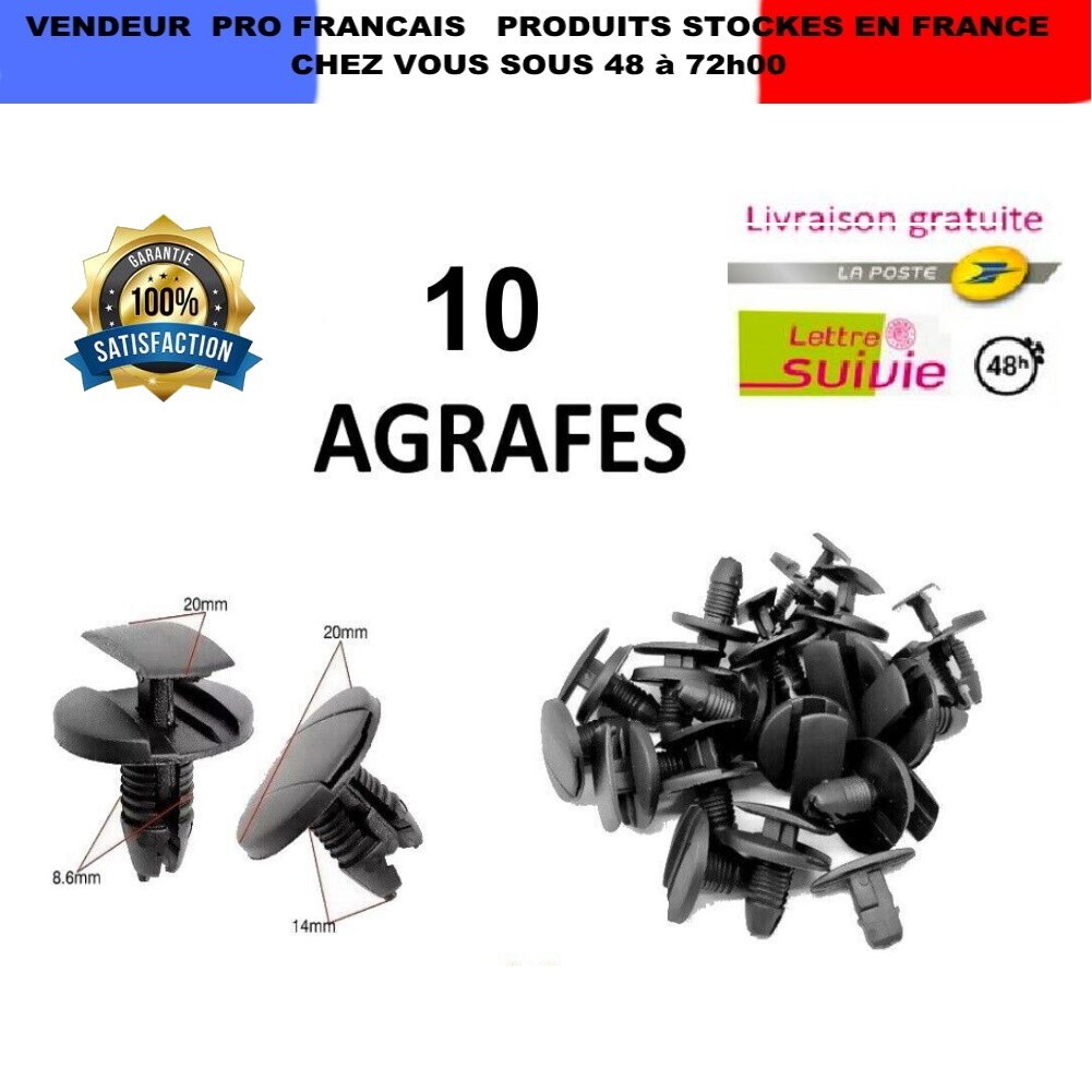 Lot De 50 Clips De Fixation Pour Carrosserie Peugeot Citroën Renault - Agrafes Rivet Pour Panneaux, Pare-chocs, Garde-boue
