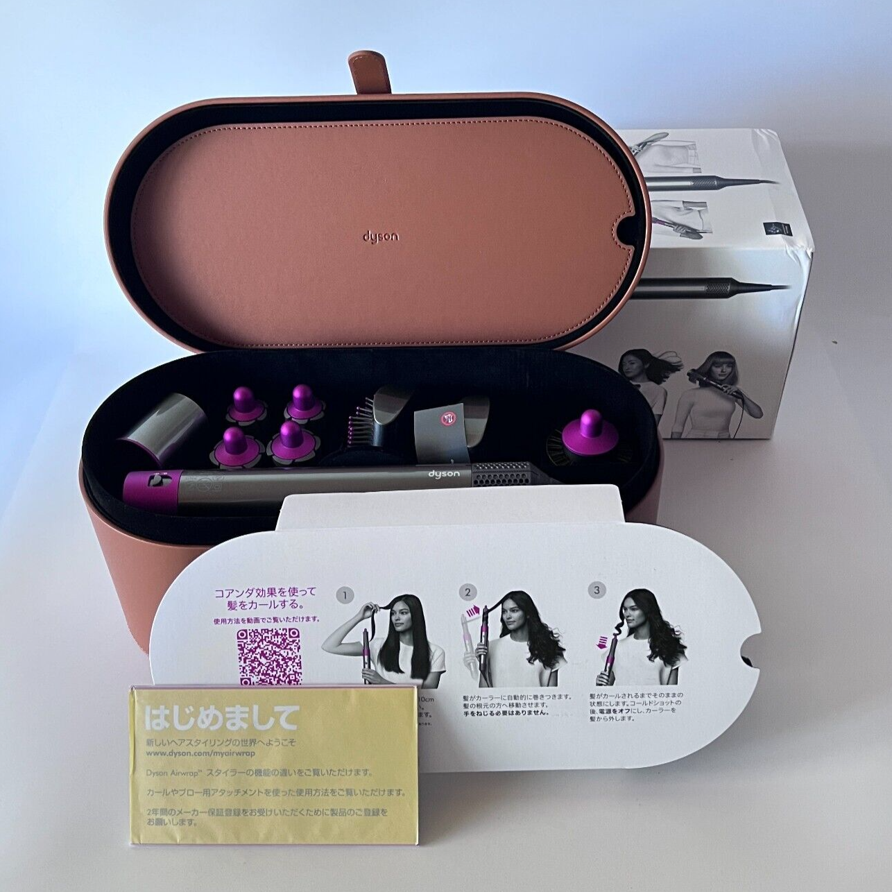 Dyson Airwrap Volume+Shape HS01 Hair Styler Curling Nickel Fuchsia Open Box