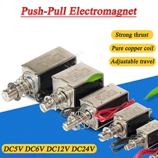 Push-Pull Through Electromagnet Micro Spring Solenoid Magnet DC5V DC6V/12V/24V 