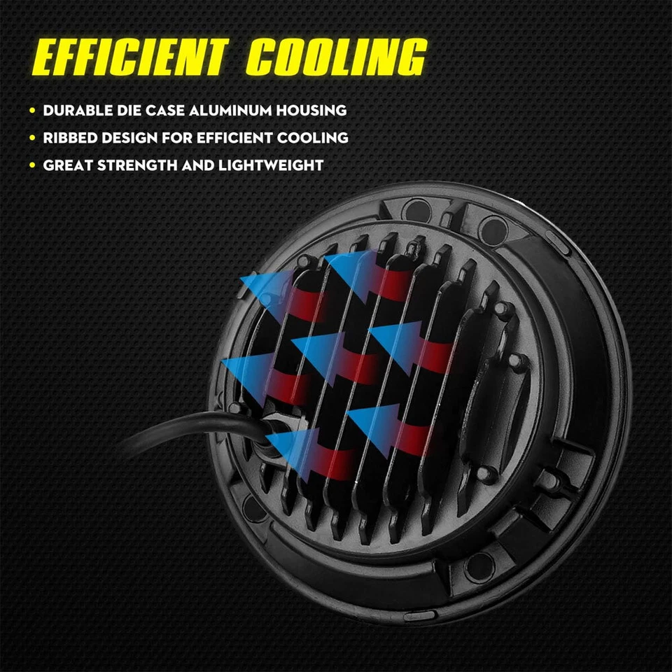 Faróis de LED redondos Hi/Lo Beam 2x para 1949-1952 Chevy Styleline Deluxe 7" polegadas - Imagem 4 de 4