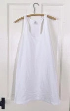 American Apparel Jersey White Tank Dress S Blank Tie-Dye Swimcover NEW Tween
