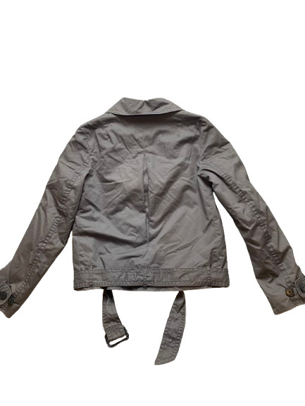 GAP Jacket Womens Medium Gray Double Breasted Nyl… - image 5