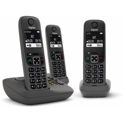 Gigaset AE690A Trio-Set Analoges Festnetz-Telefon mit AB Anthrazit Neu & OVP