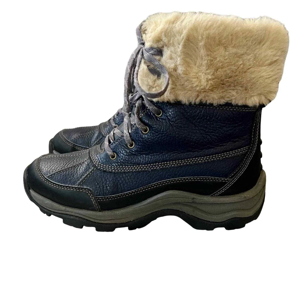 Clarks Navy Winter Snow Boots Women s 8