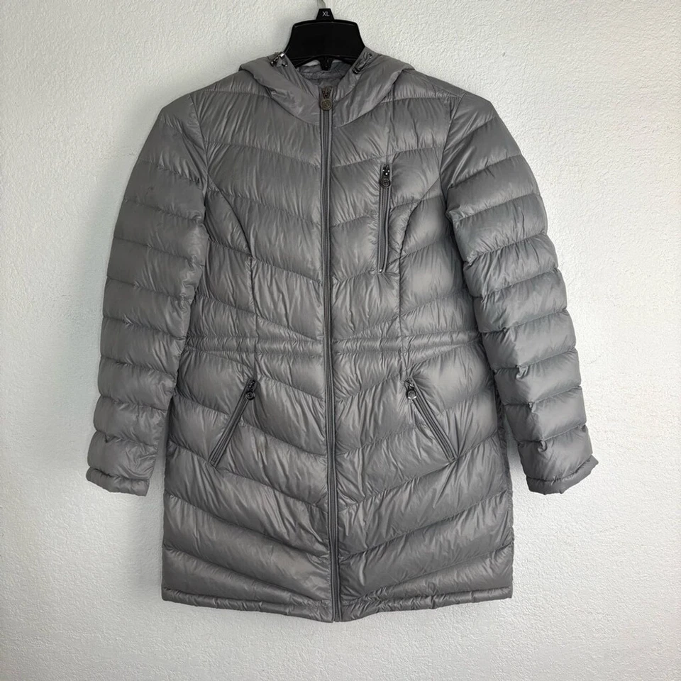 Chaqueta Parka Curations Caravan Gris Plumón Puffer Ligera Abrigo con Capucha Talla M Foto 2 de 4