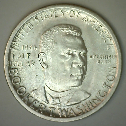 1946 S BU Booker T Washington Silver Commemorative Half Dollar UNC 50c BTW Coin
