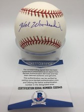Hal Woodeshick Signed AUTOGRAPH OMLB Official AL Baseball BAS BECKETT C22943