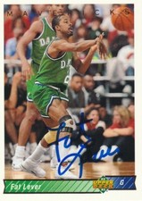 LAFAYETTE FAT LEVER  DALLAS MAVERICKS  SIGNED 1992 UPPER DECK CARD #307