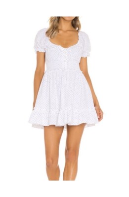 Majorelle Revolve Beckett Mini Dress Floral Daisy Print Ruffle Smocked  Large | eBay