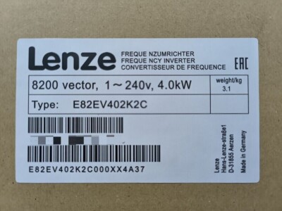 E82EV402K2C NEW LENZE E82EV402_2C Inverter 8200 vector 4.0kW E82EV402-2C
