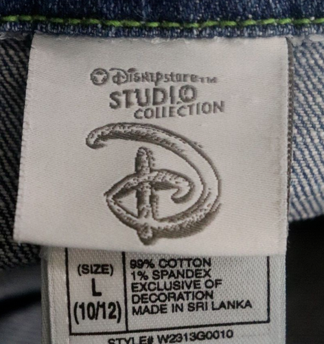 Disney Jacket Girls Size 10 /12 Large Tinker Bell Denim Jean Rhinestone Buttons - Picture 6 of 8
